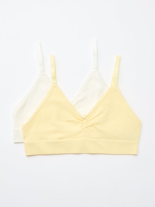 2er-Pack Bralettes aus geripptem Strick - Kiabi