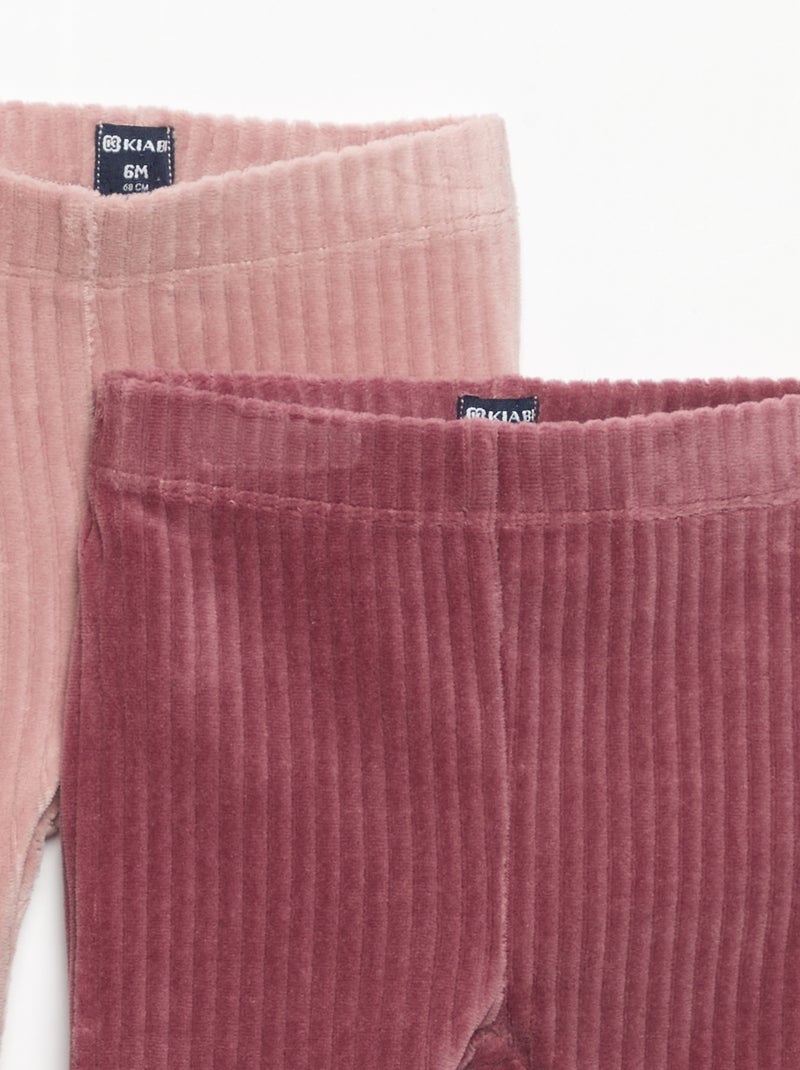 2er-Pack Cord-Leggings Rose - Kiabi