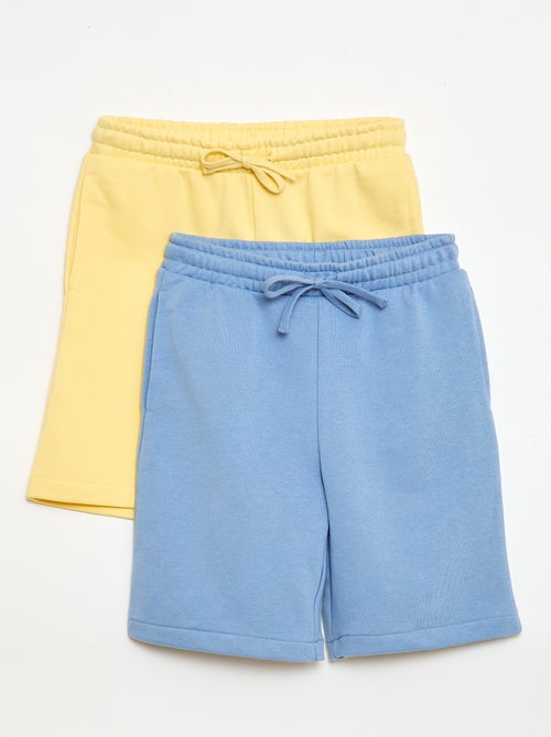 2er-Pack einfarbige Baumwollshorts - Kiabi