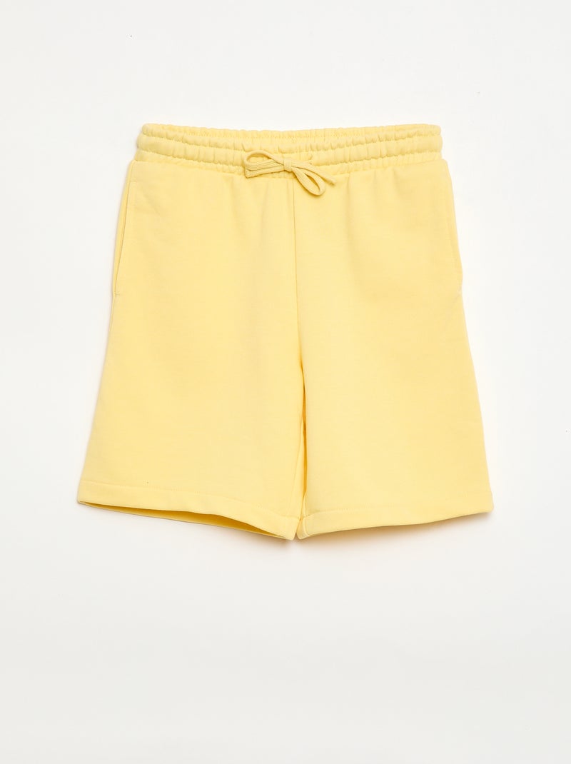 2er-Pack einfarbige Baumwollshorts GELB - Kiabi