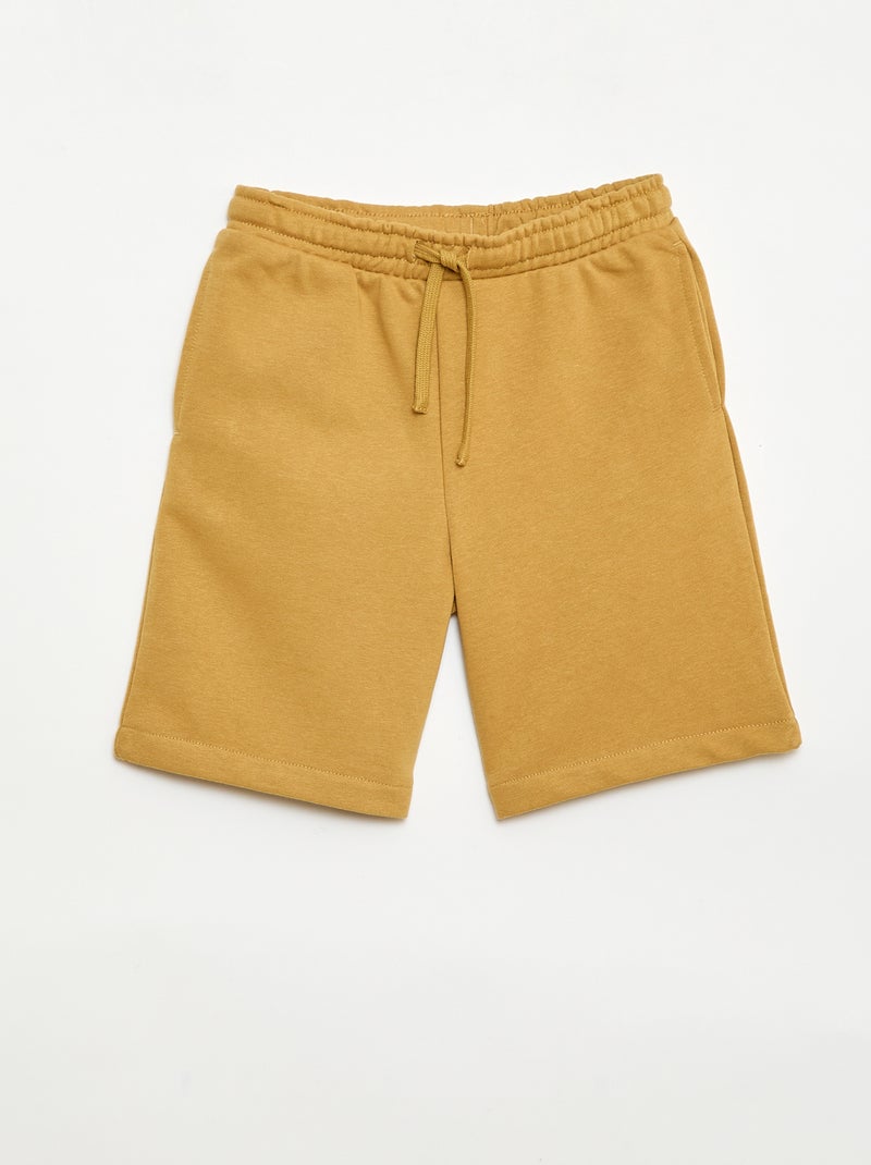 2er-Pack einfarbige Baumwollshorts GELB - Kiabi