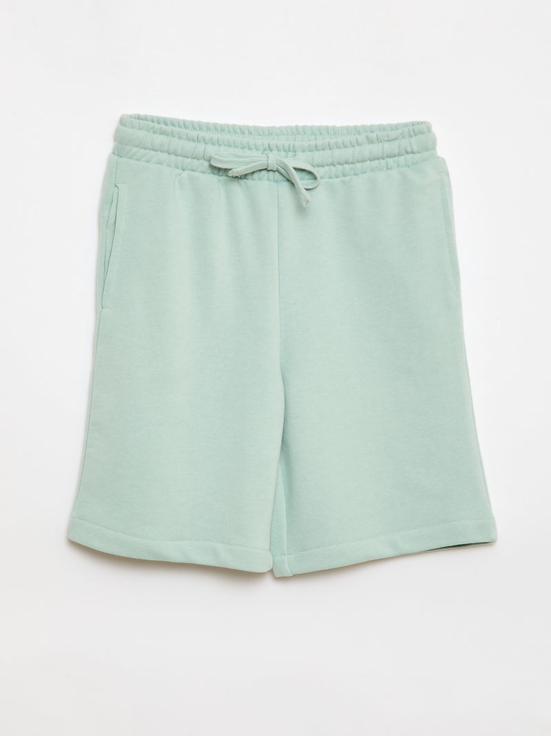 2er-Pack einfarbige Baumwollshorts Grün - Kiabi