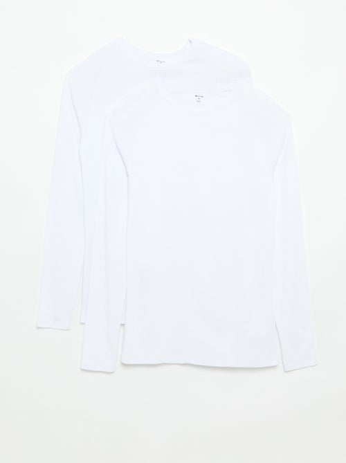 2er-Pack einfarbige Langarm-T-Shirts - Kiabi