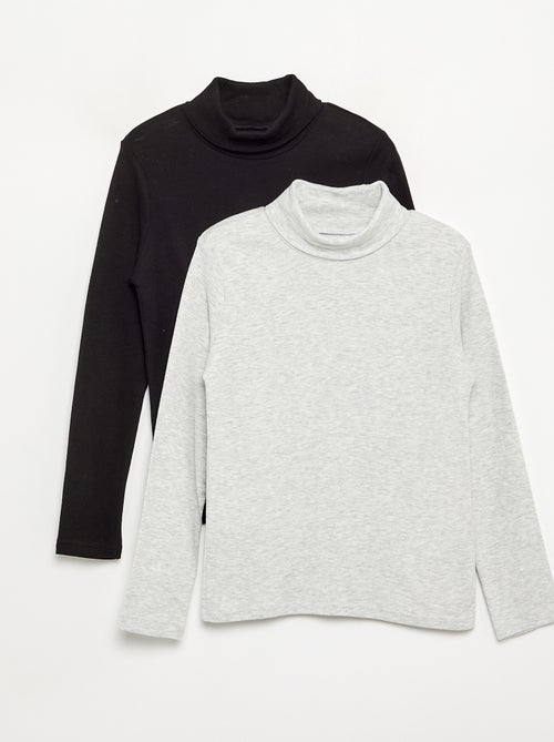 2er-Pack einfarbige Rollkragenpullover - Kiabi