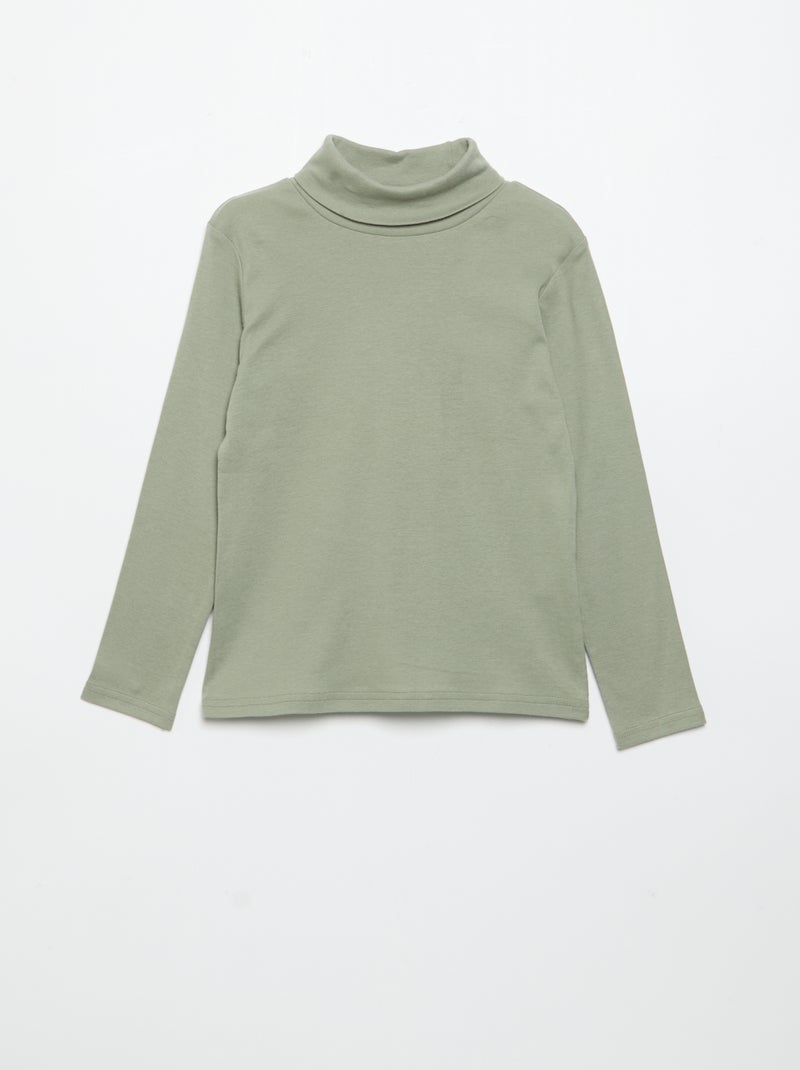 2er-Pack einfarbige Rollkragenpullover Grün - Kiabi