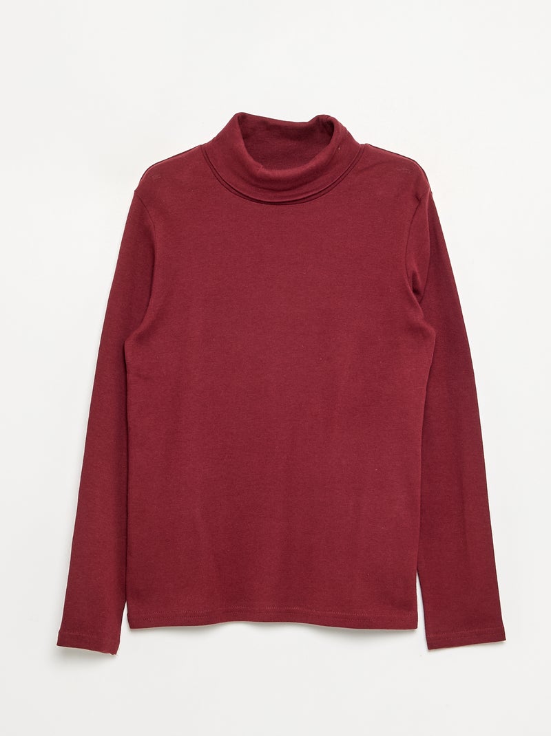 2er-Pack einfarbige Rollkragenpullover Rouge - Kiabi