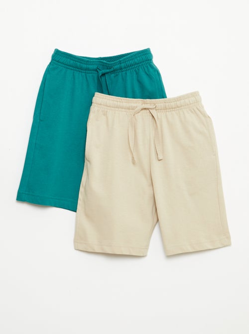2er-Pack einfarbige Shorts aus Baumwolljersey - Kiabi
