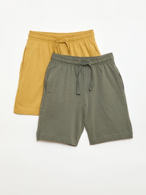 2er-Pack einfarbige Shorts aus Baumwolljersey - Kiabi