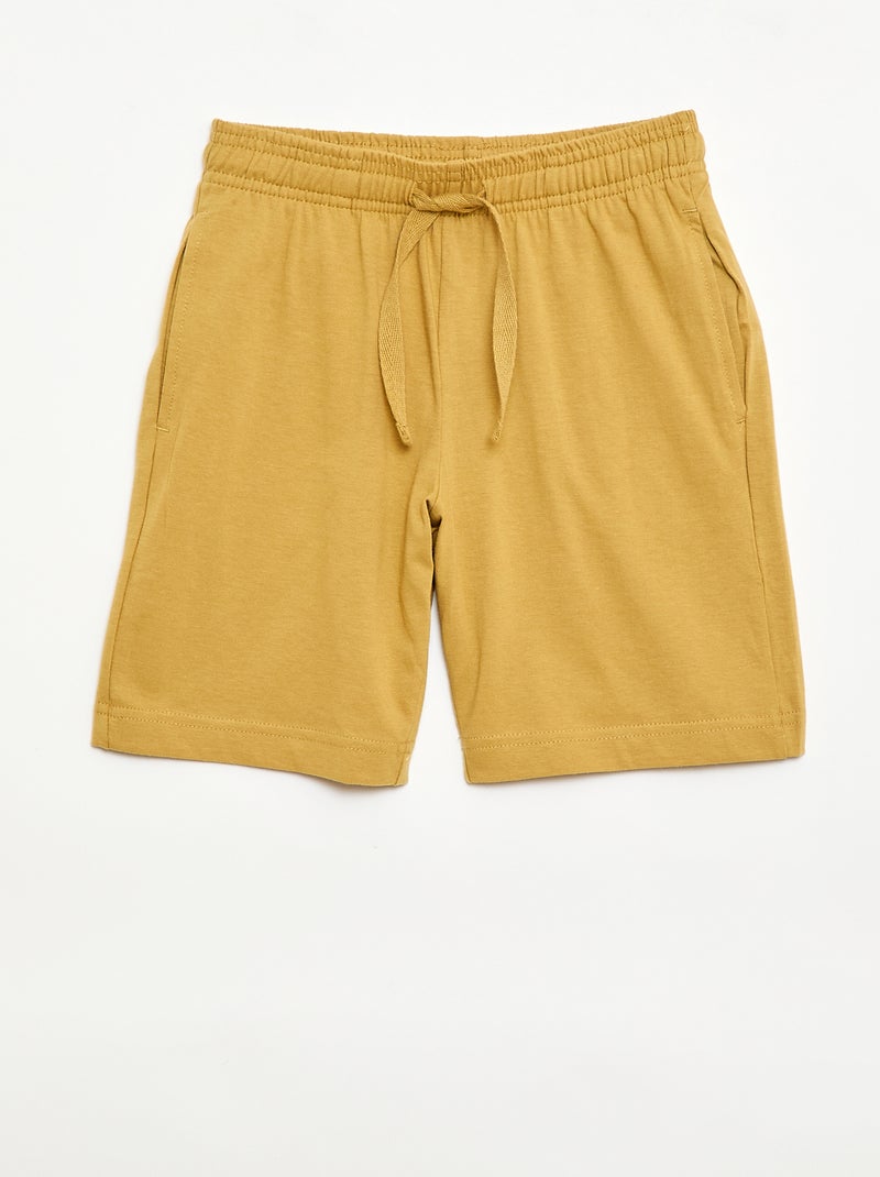 2er-Pack einfarbige Shorts aus Baumwolljersey GELB - Kiabi