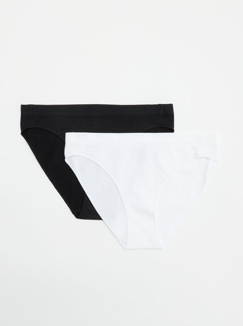 2er-Pack einfarbige Slips - Kiabi