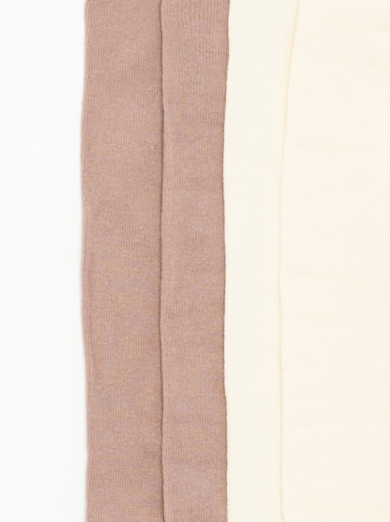 2er-Pack einfarbige Strumpfhosen Beige - Kiabi