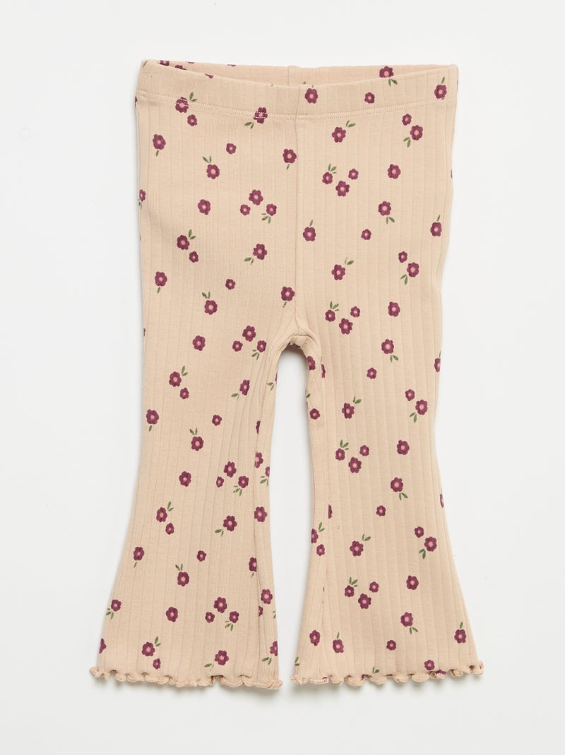 2er-Pack Flare-Leggings Beige - Kiabi