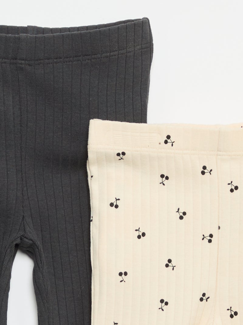 2er-Pack Flare-Leggings Beige - Kiabi