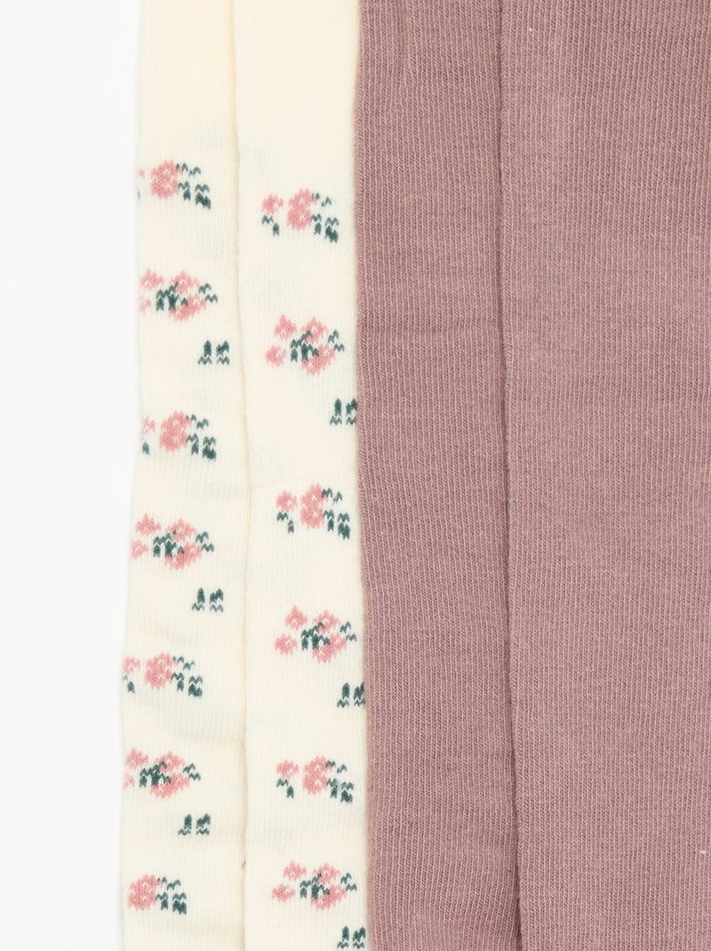 2er-Pack gemusterte Strumpfhosen Rose - Kiabi