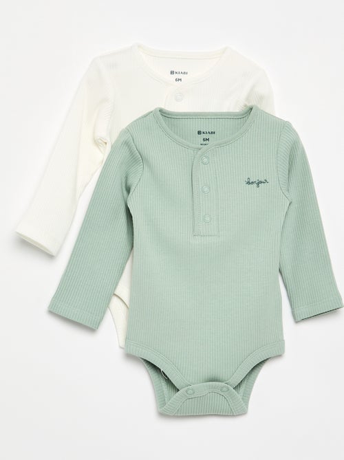 2er-Pack gerippte Bodys - Kiabi