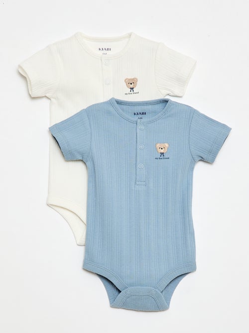 2er-Pack gerippte Bodys - Kiabi