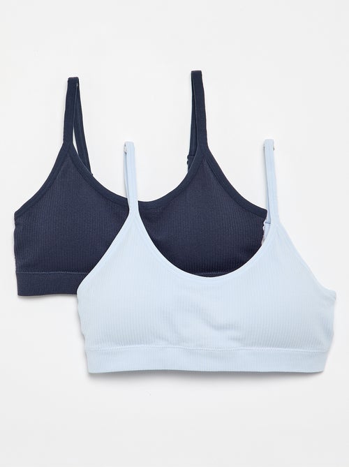 2er-Pack gerippte Bralettes - Kiabi