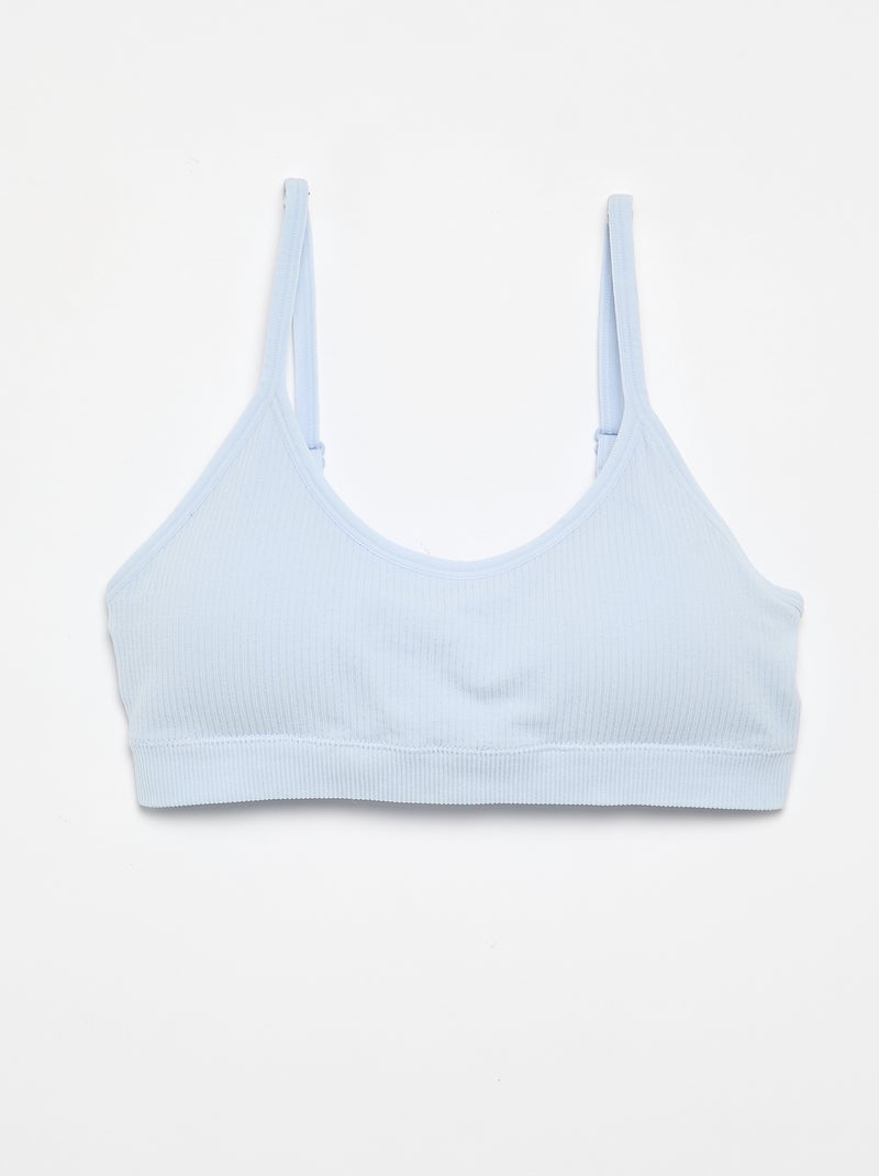 2er-Pack gerippte Bralettes Grau - Kiabi