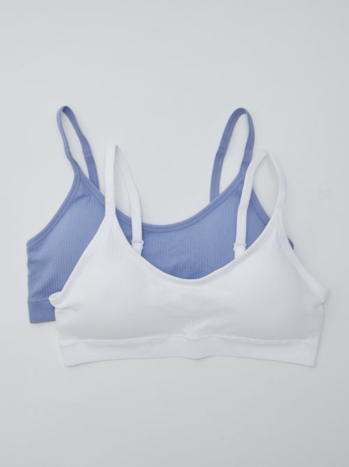 2er-Pack gerippte Bustiers - Kiabi