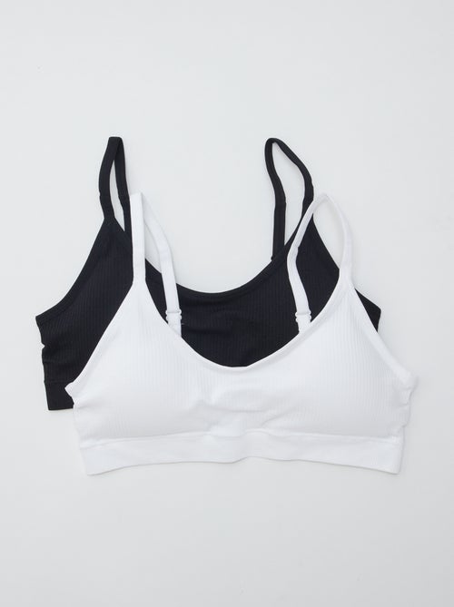 2er-Pack gerippte Bustiers - Kiabi