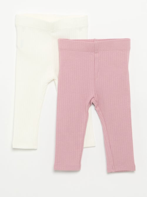 2er-Pack gerippte Leggings - Kiabi