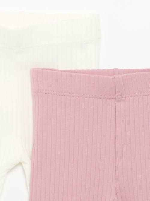 2er-Pack gerippte Leggings - Kiabi