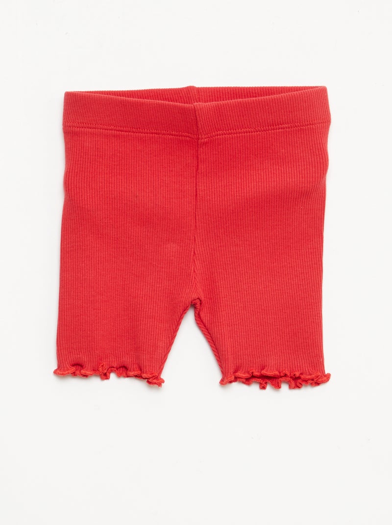 2er-Pack gerippte Leggings Weiß - Kiabi