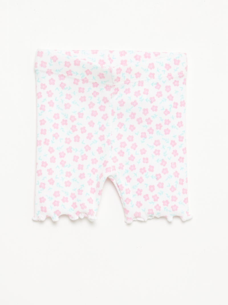 2er-Pack gerippte Leggings Weiß - Kiabi