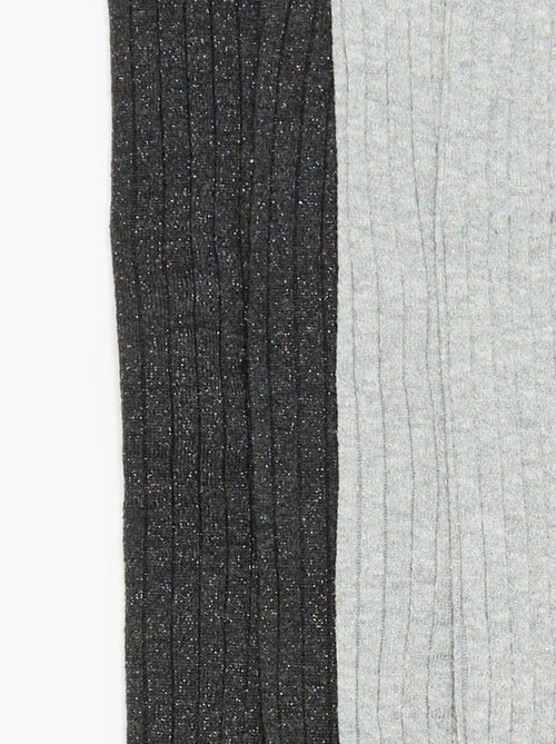 2er-Pack gerippte Strumpfhosen - Kiabi
