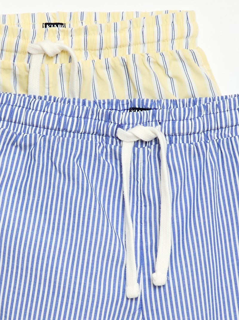 2er-Pack gestreifte Shorts Blau - Kiabi