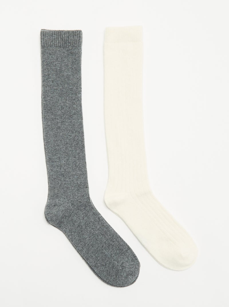2er-Pack hohe Socken Gris - Kiabi