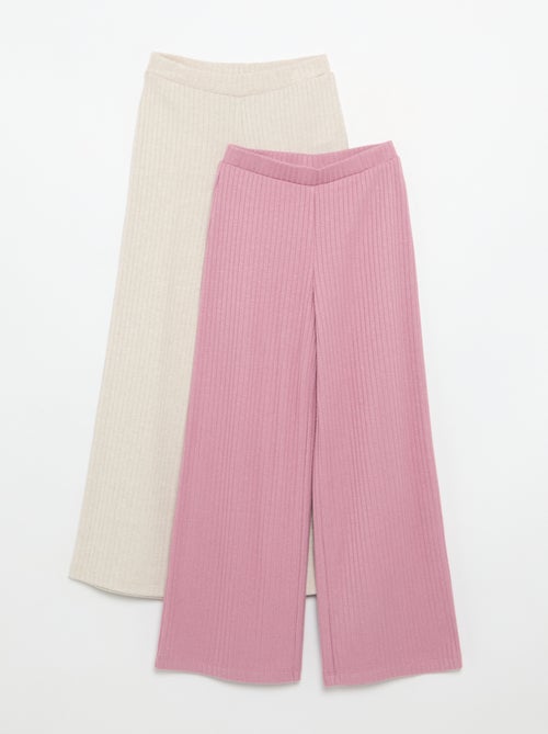 2er-Pack Hosen aus flachem Rippstrick - Kiabi