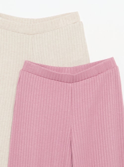 2er-Pack Hosen aus flachem Rippstrick - Kiabi