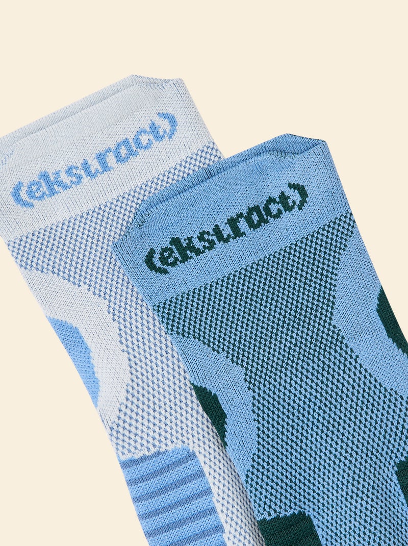 2er-Pack Kompressionssocken aus Baumwolle (ekstract) Blau - Kiabi