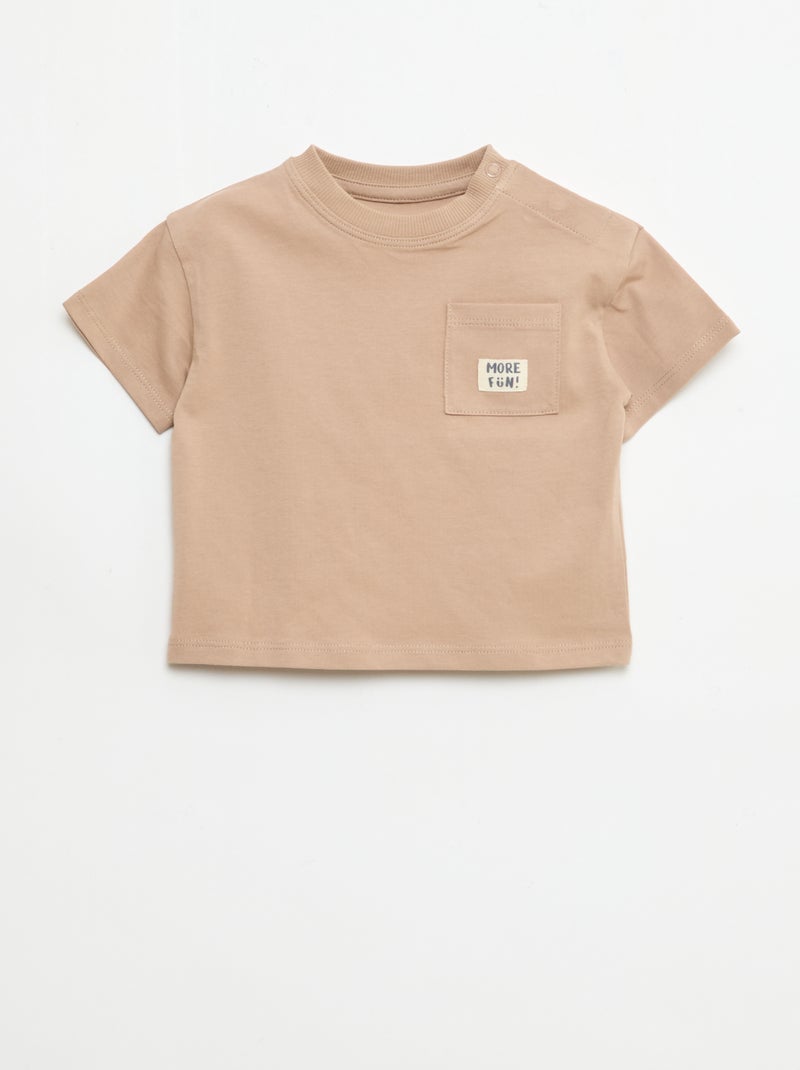 2er-Pack Kurzarm-T-Shirts Beige - Kiabi