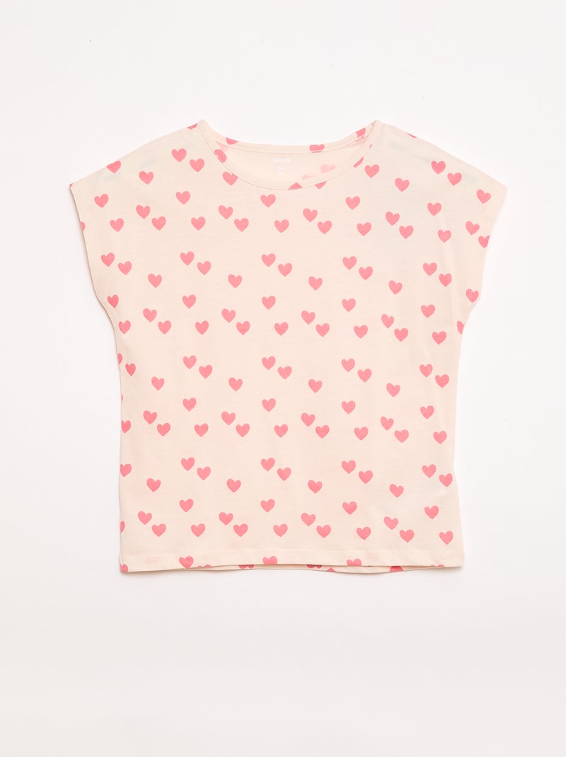 2er-Pack Kurzarm-T-Shirts Rosa - Kiabi
