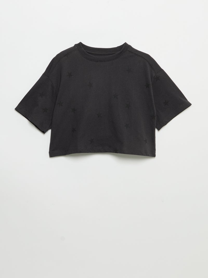 2er-Pack Kurzarm-T-Shirts Schwarz - Kiabi