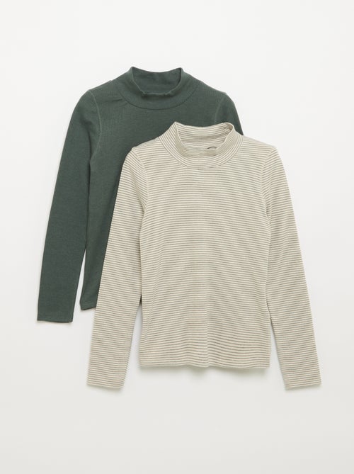 2er-Pack Langarm-T-Shirts - Kiabi