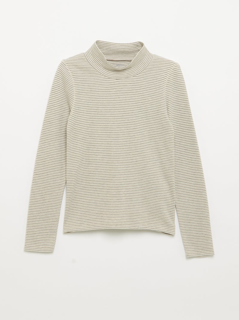 2er-Pack Langarm-T-Shirts Beige - Kiabi