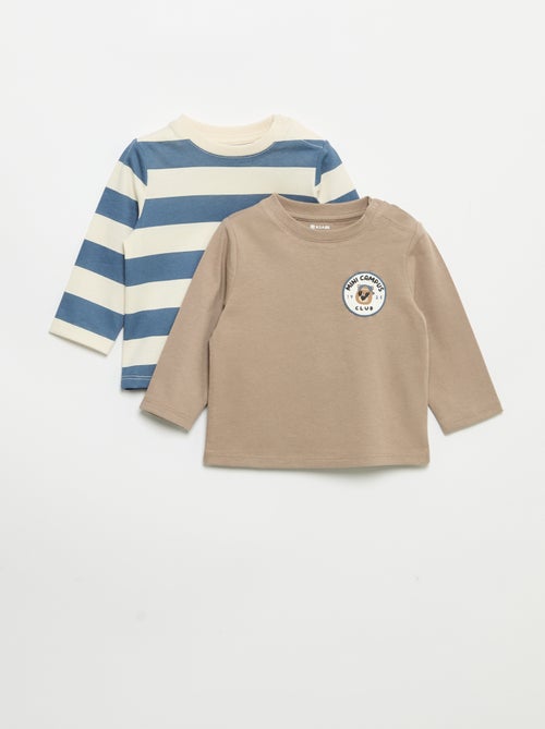 2er-Pack Langarm-T-Shirts - Kiabi