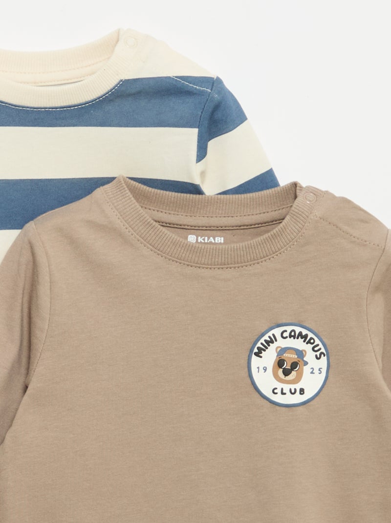 2er-Pack Langarm-T-Shirts Bleu - Kiabi