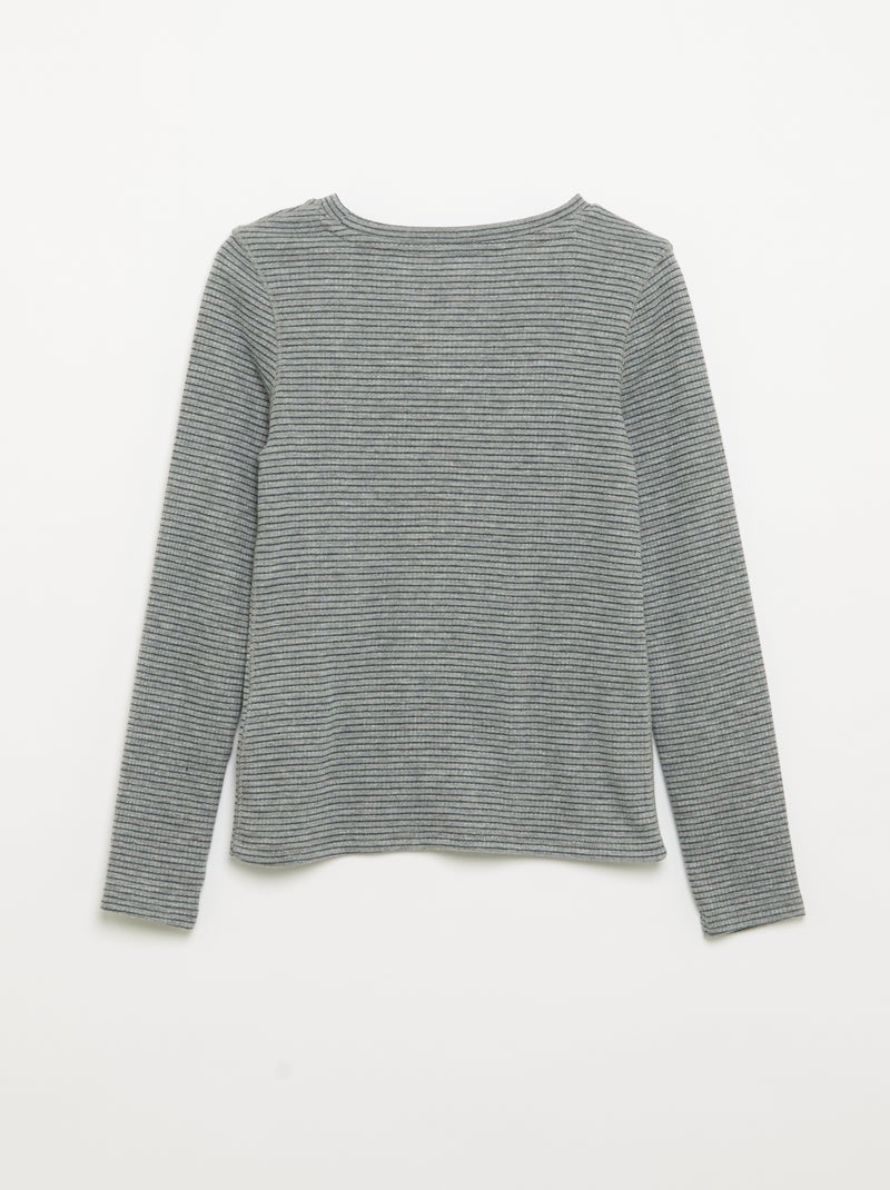 2er-Pack Langarm-T-Shirts Gris - Kiabi