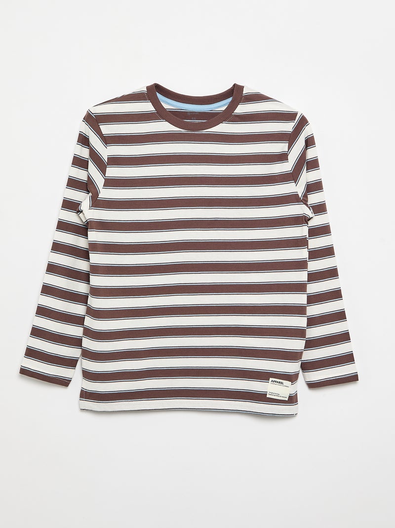 2er-Pack Langarm-T-Shirts Marron - Kiabi