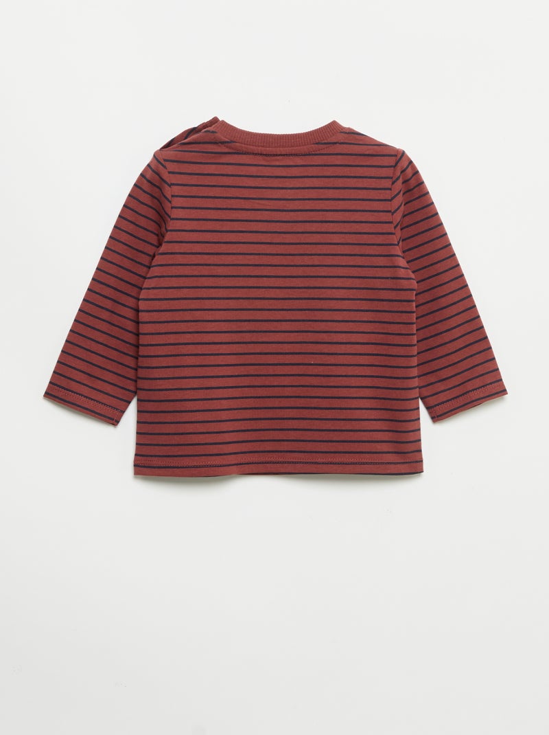 2er-Pack Langarm-T-Shirts Marron - Kiabi