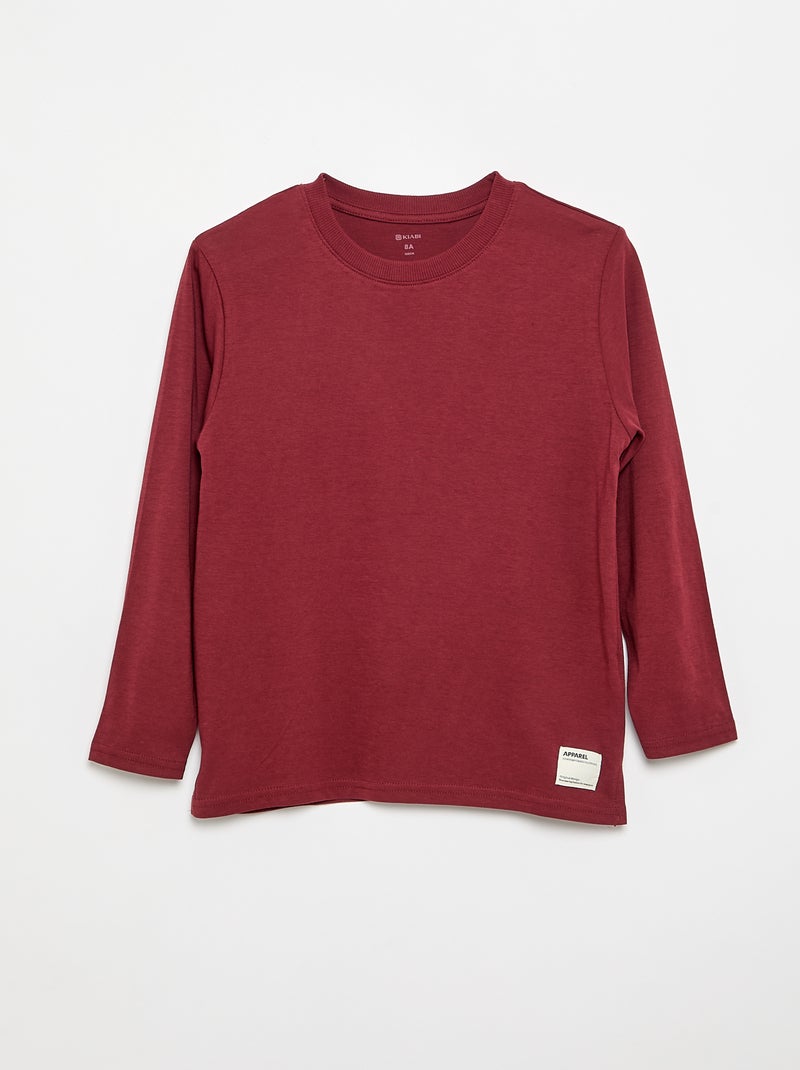 2er-Pack Langarm-T-Shirts Rouge - Kiabi