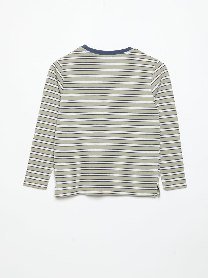 2er-Pack Langarm-T-Shirts Vert - Kiabi