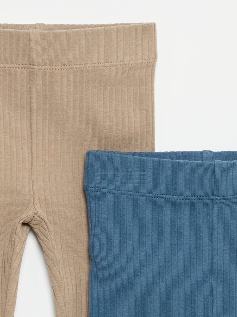 2er-Pack Leggings aus Rippstrick Bleu - Kiabi