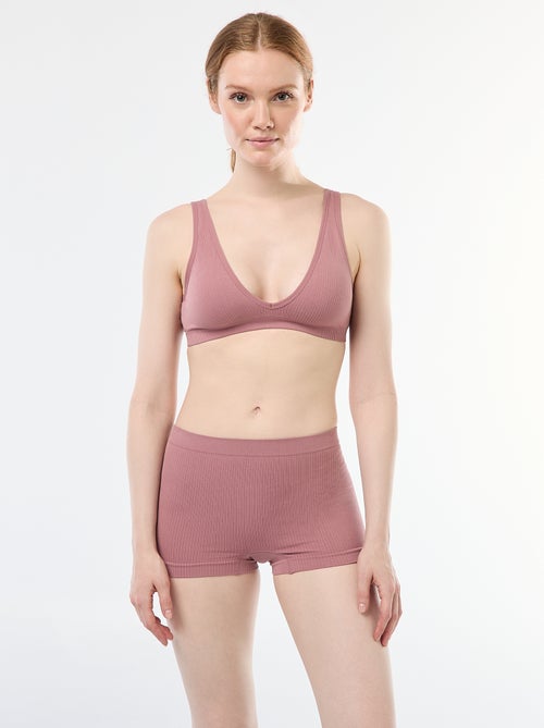 2er-Pack nahtlose gerippte Bralettes - Kiabi