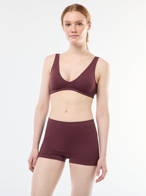2er-Pack nahtlose gerippte Bralettes - Kiabi