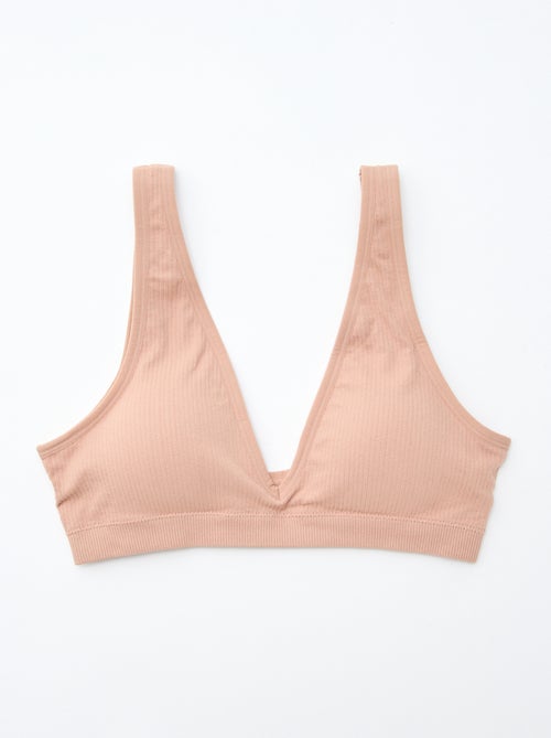 2er-Pack nahtlose gerippte Bralettes - Kiabi